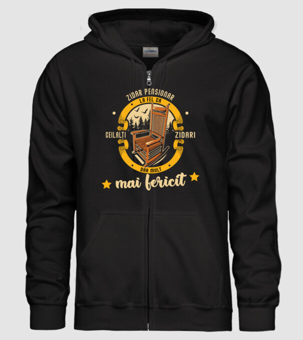 ZIDAR pensionar - la fel ca ceilalți zidari, dar mult mai fericit model negru pe tricou