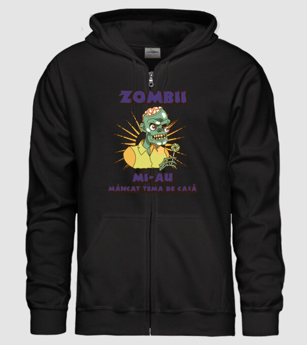 Zombii mi-au mâncat tema de casă model negru pe tricou