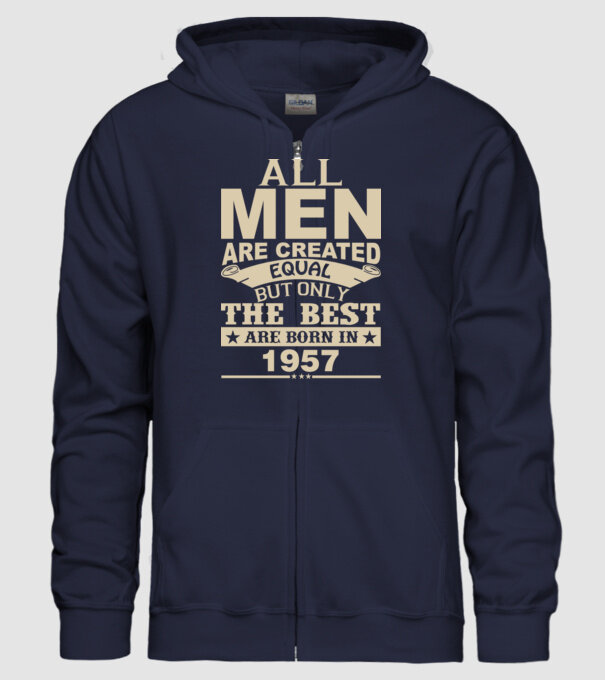 All men are created - 1957 model albastru închis pe tricou