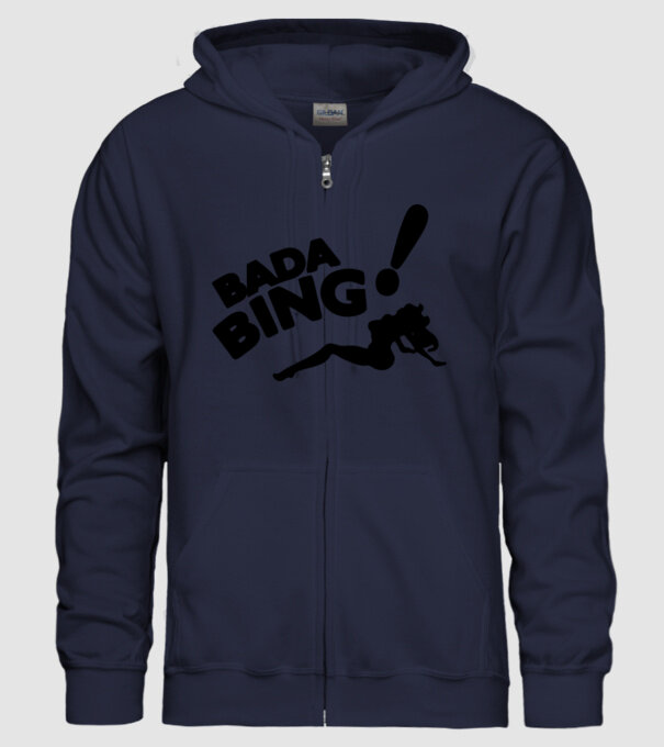 bada bing model albastru închis pe tricou