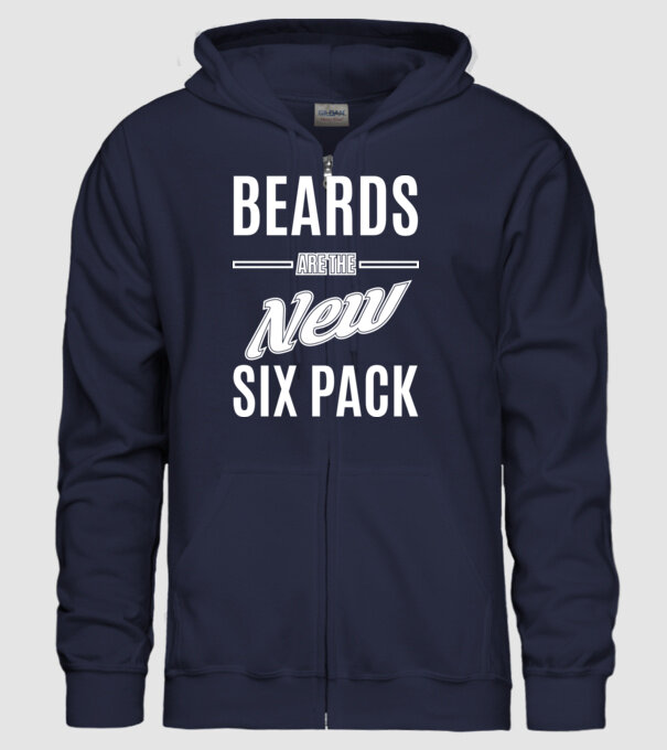 Beards are the new six pack model albastru închis pe tricou