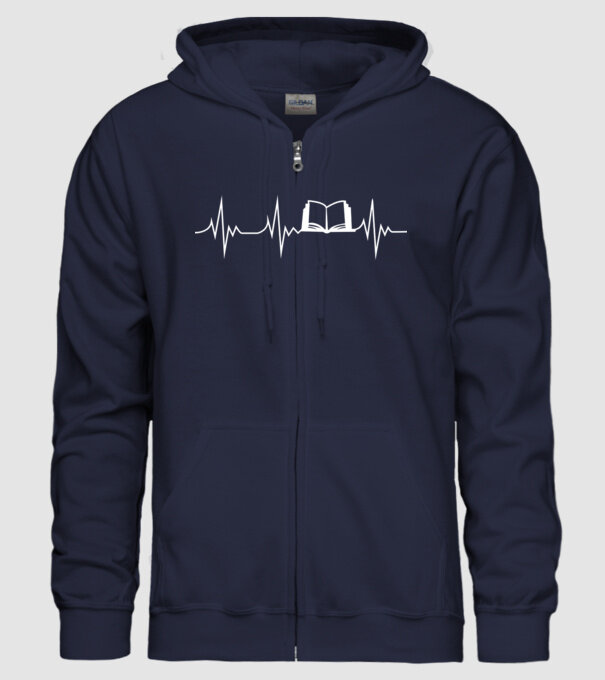 book ekg model albastru închis pe tricou