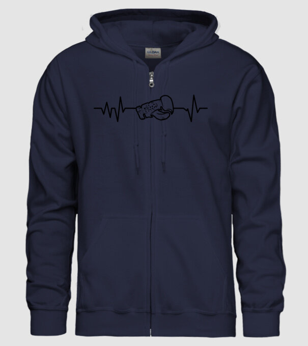 Box EKG model albastru închis pe tricou