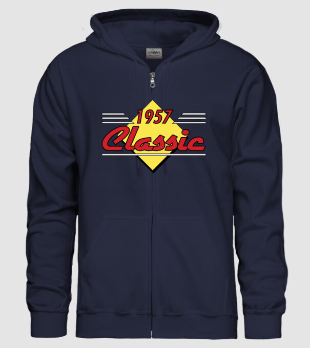 Classic - 1957 model albastru închis pe tricou