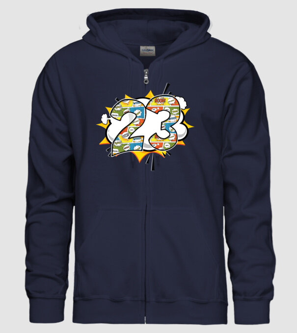 Birthday Comic Number 23 model albastru închis pe tricou