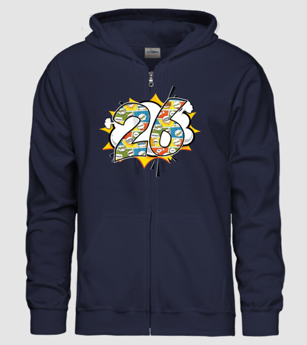 Birthday Comic Number 26 model albastru închis pe tricou