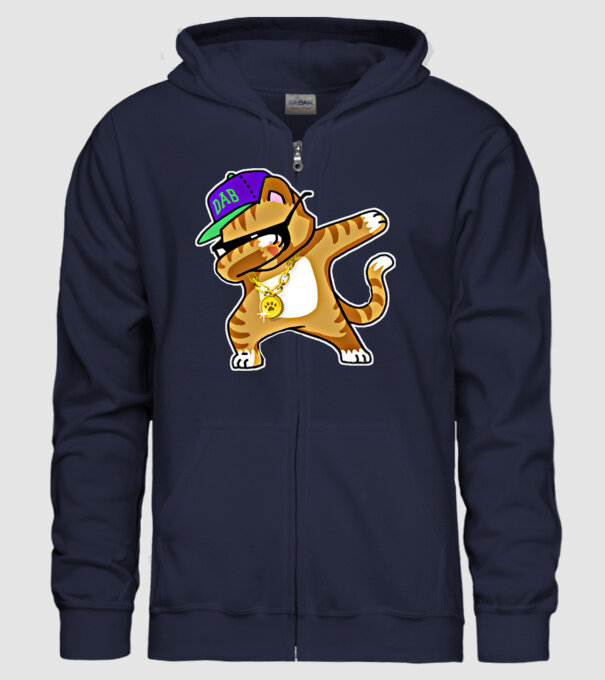 Cool Cat DAB model albastru închis pe tricou