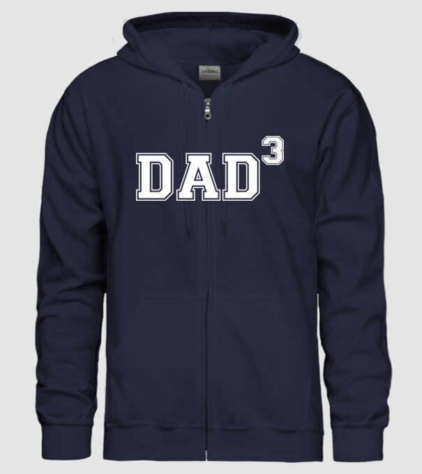 Dad for three model albastru închis pe tricou