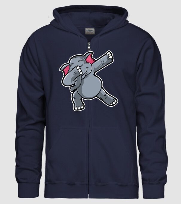 Elefant DAB model albastru închis pe tricou