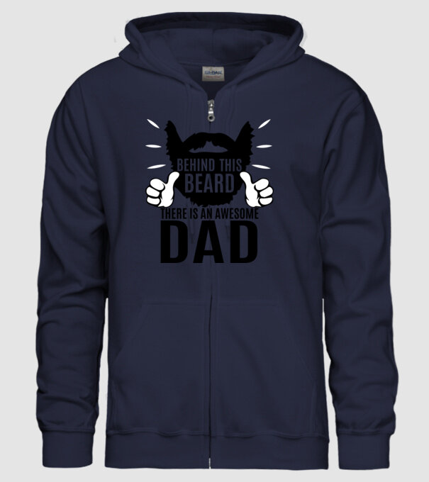 În spatele acestei bărbi se află un tată cool (engleză) model albastru închis pe tricou