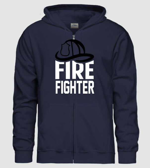 Fire fighter model albastru închis pe tricou