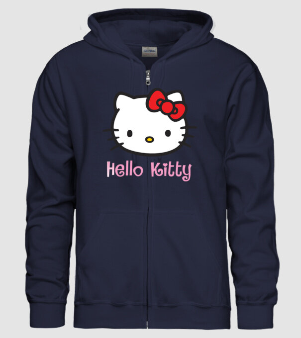 Hello Kitty model albastru închis pe tricou