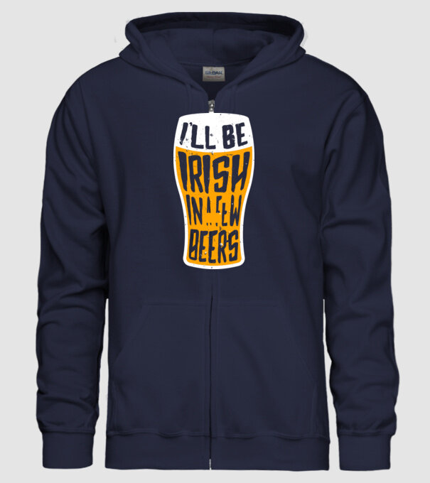 Irish in a few beer model albastru închis pe tricou