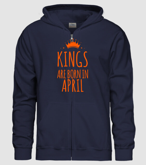 Kings are born in - April model albastru închis pe tricou