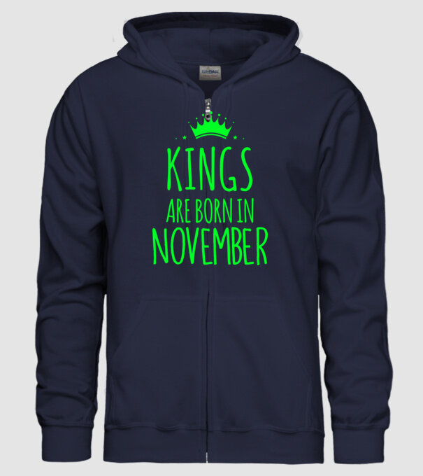 Kings are born in - November model albastru închis pe tricou