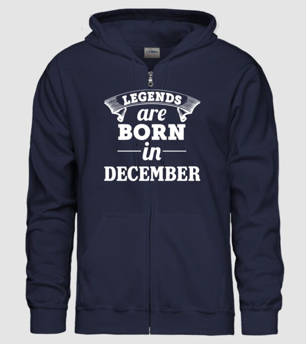 Legends are born in December model albastru închis pe tricou