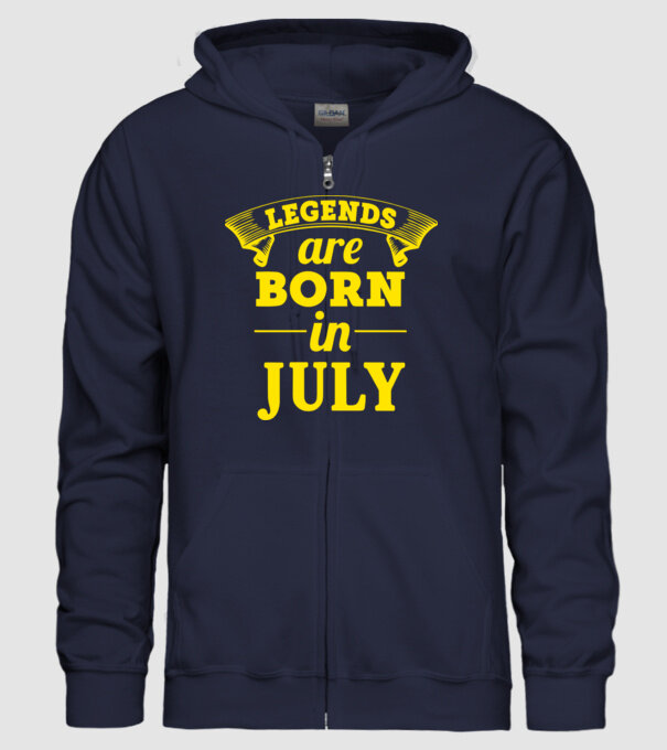 Legends are born in July model albastru închis pe tricou