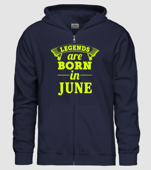 Legends are born in June model albastru închis pe tricou
