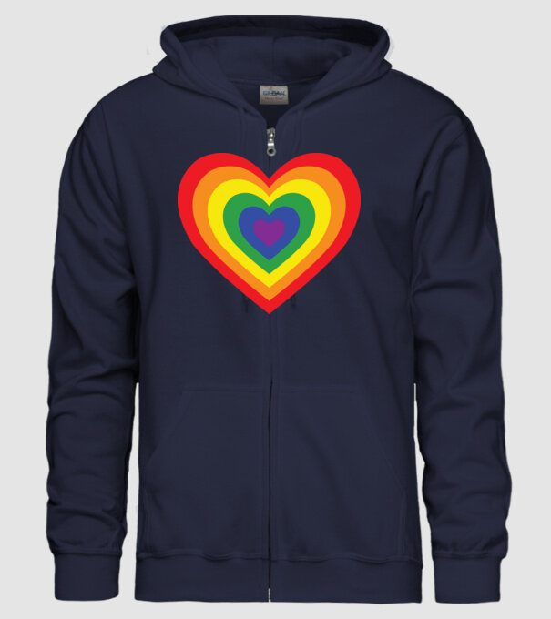 inimă lgbtq model albastru închis pe tricou