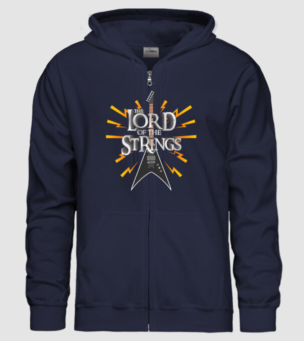 Lord of the Strings model albastru închis pe tricou