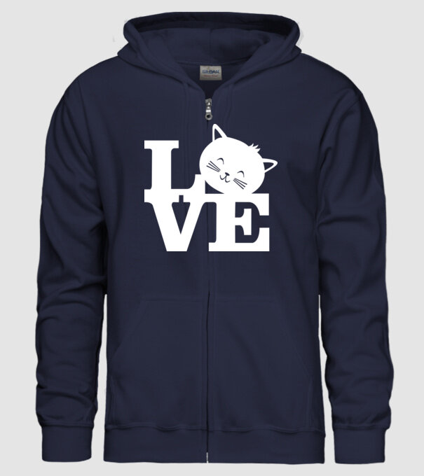 Love Pisică model albastru închis pe tricou