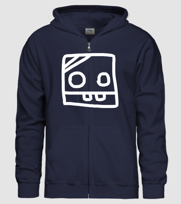 model albastru închis pe tricou