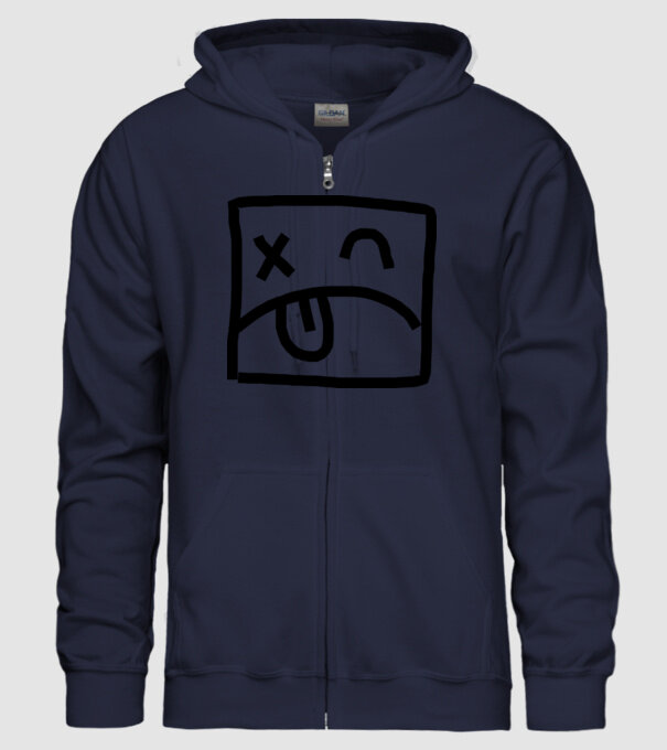 model albastru închis pe tricou
