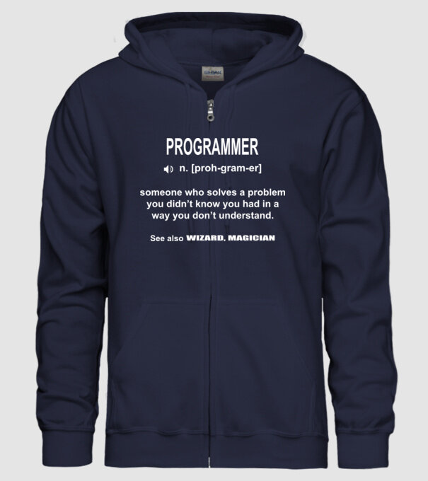 Programmer model albastru închis pe tricou