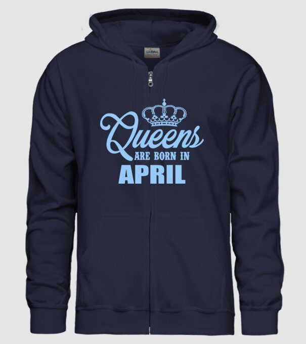 Queens are born in - April model albastru închis pe tricou