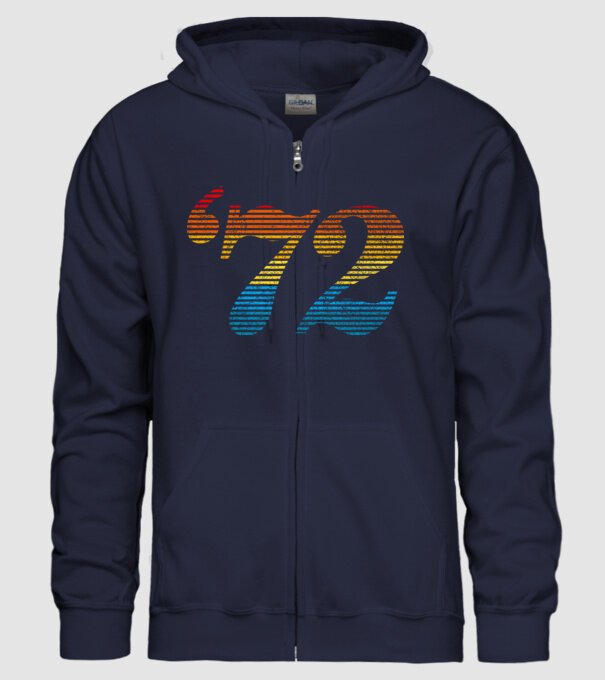 Retro Birthday 1972 model albastru închis pe tricou