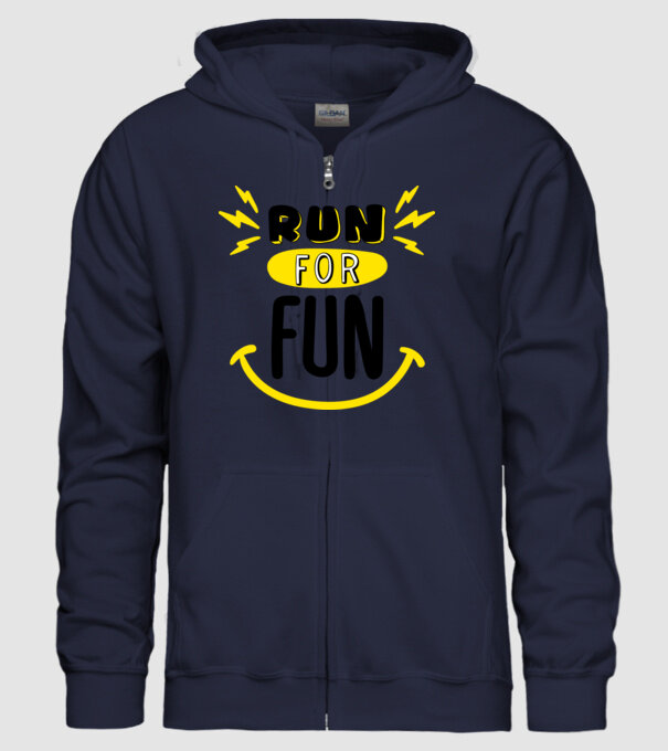 Run for fun model albastru închis pe tricou