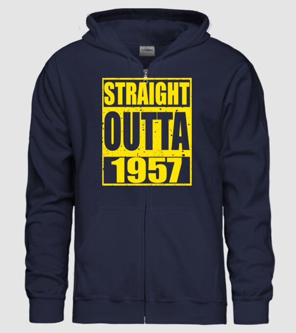 Straight Outta - 1957 model albastru închis pe tricou