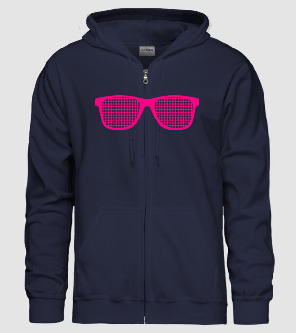 Ochelari model albastru închis pe tricou
