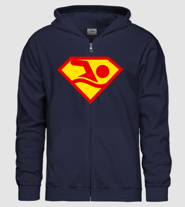Supersportiv ÎNOTĂTOR model albastru închis pe tricou