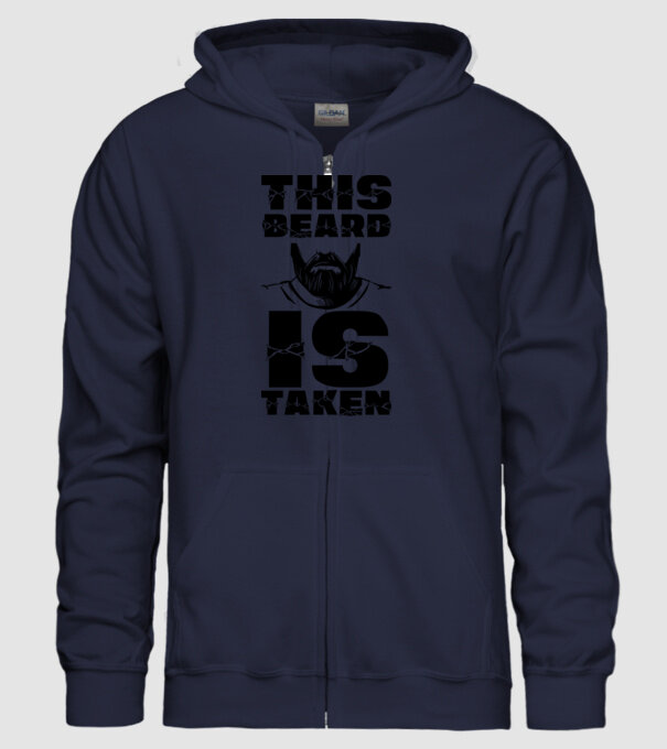 This beard is taken model albastru închis pe tricou