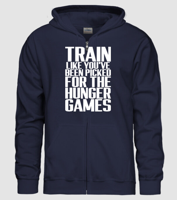 Train like youve been picked for the hunger games model albastru închis pe tricou