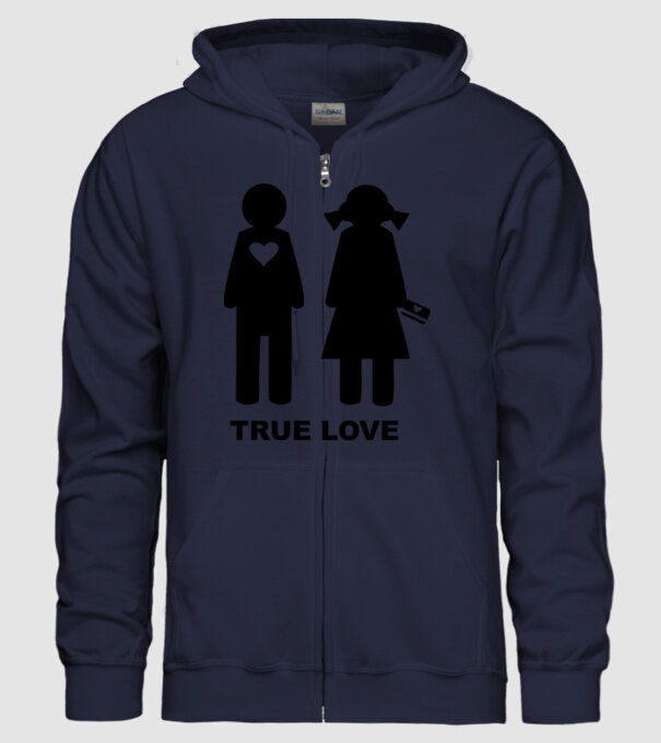 True Love model albastru închis pe tricou