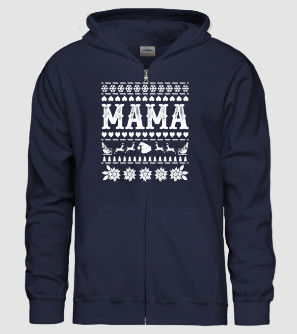 Mama Crăciun model albastru închis pe tricou
