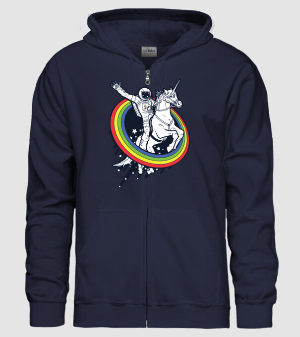 Unicorn Spaceman model albastru închis pe tricou