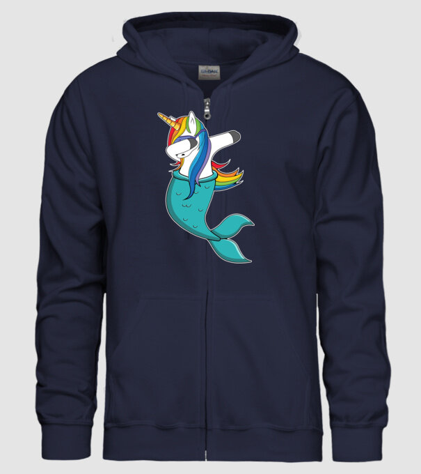 Unicorn Sirenă DAB model albastru închis pe tricou