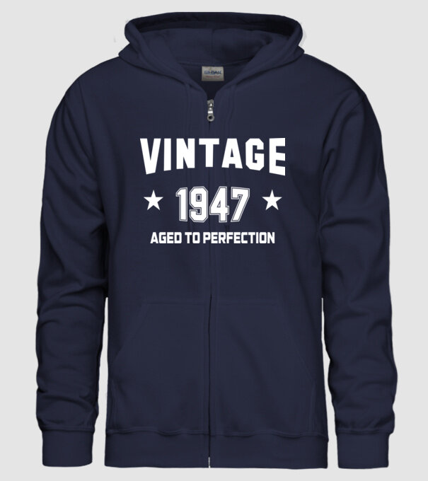 Vintage - 1947 model albastru închis pe tricou