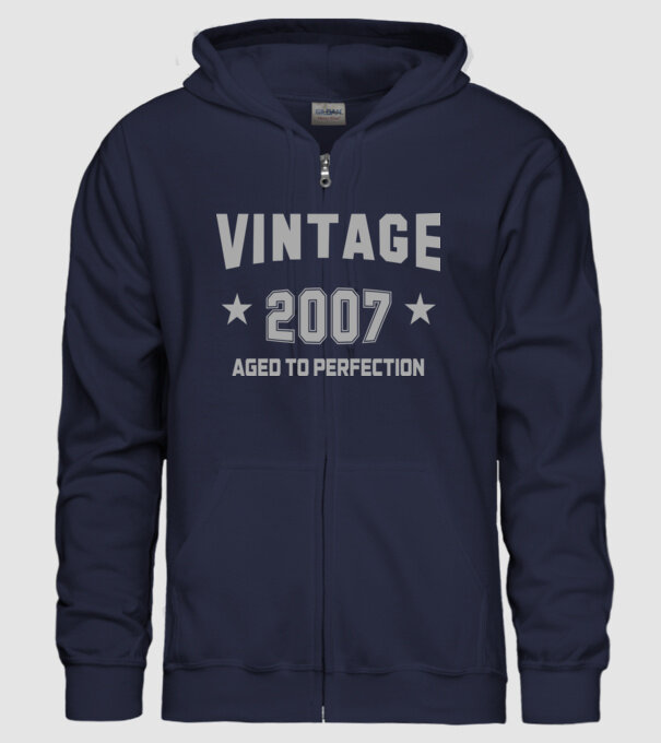 Vintage - 2007 model albastru închis pe tricou