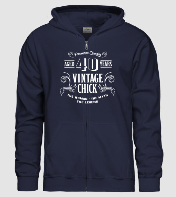 Vintage chick - 40 model albastru închis pe tricou