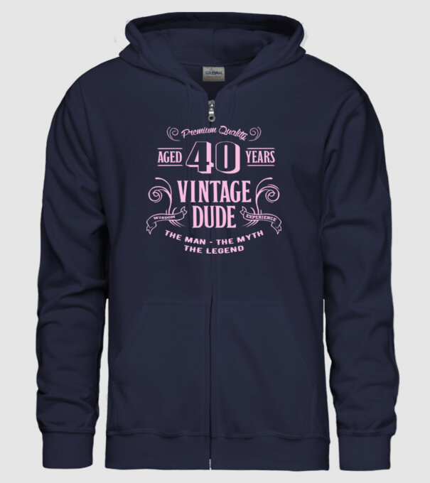 Vintage Dude - 40 model albastru închis pe tricou