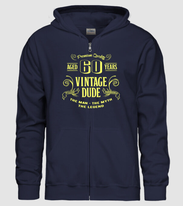 Vintage Dude - 60 model albastru închis pe tricou