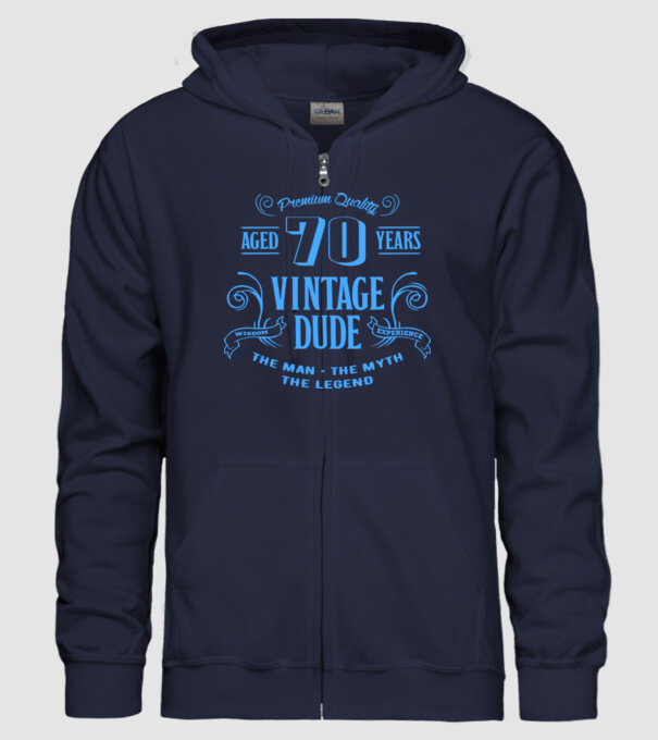 Vintage Dude - 70 model albastru închis pe tricou