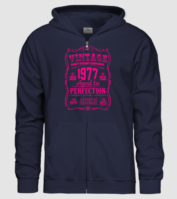 Vintage Perfection - 1977 model albastru închis pe tricou