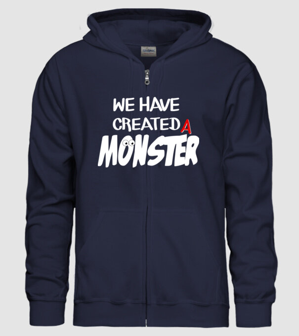 We have created a monster model albastru închis pe tricou