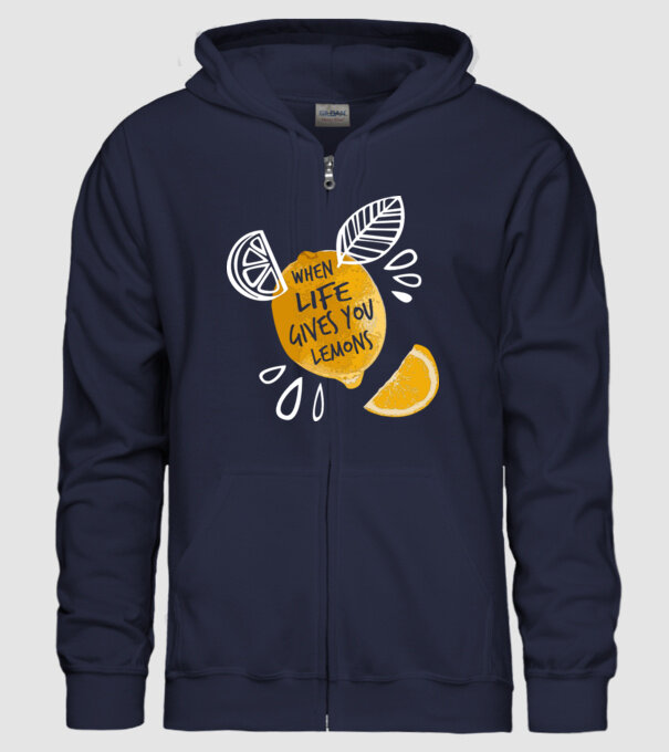 When life gives you lemons... model albastru închis pe tricou