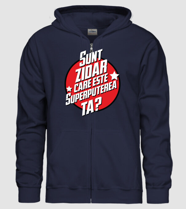 sunt zidar, care este superputerea ta? model albastru închis pe tricou